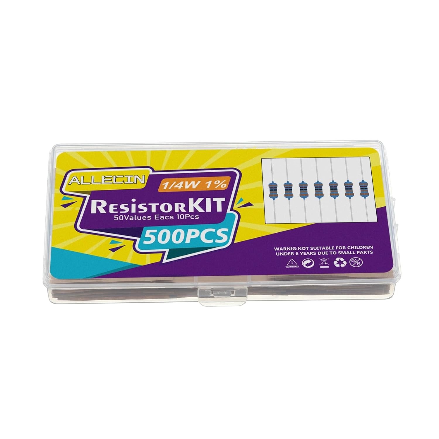 50 Values in 1/4W Metal Film Resistor Kit: Essential for Electronics Projects