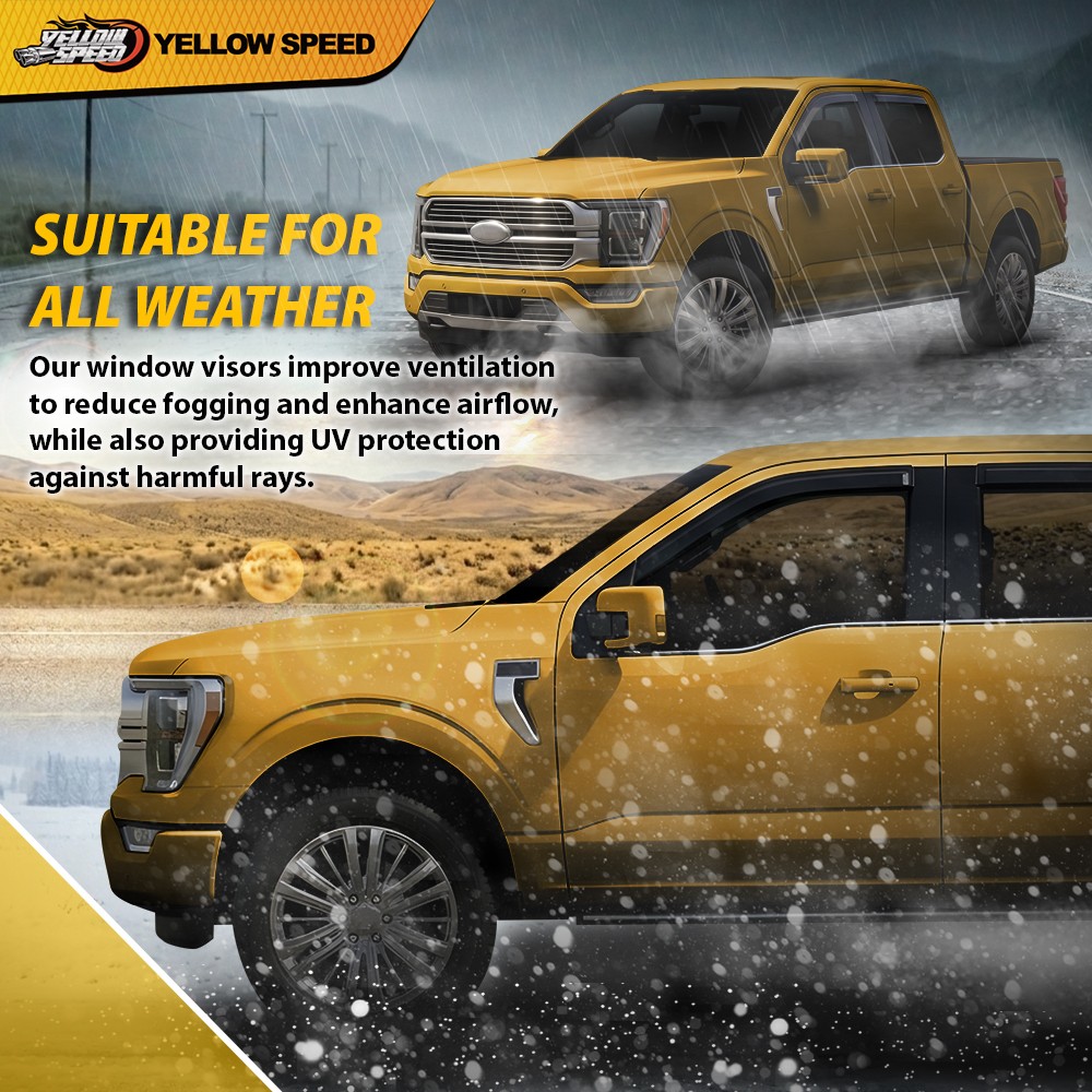 Window Visor Rain Guards Fit For Ford F150 Raptor Super Duty SuperCrew 2015-2026