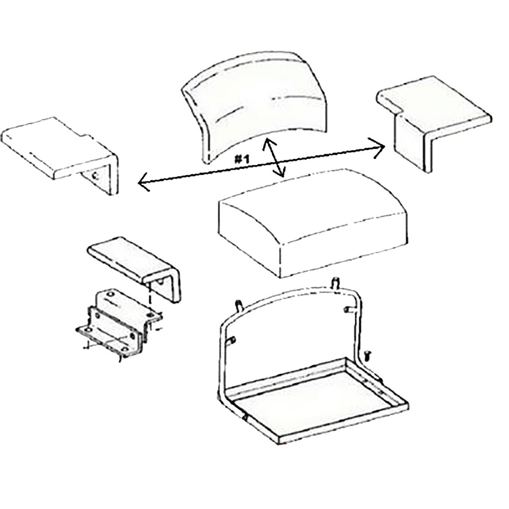 4 pc Wooden Seat Set w/ Cushion Fits John Deere 350 350B-C 450 450B-C 550