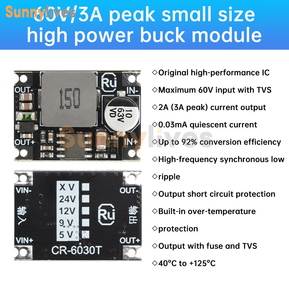 DC-DC Step-down Module 60V48V36V24V To 12V5V3.3V Car Power Mini Buck Converter