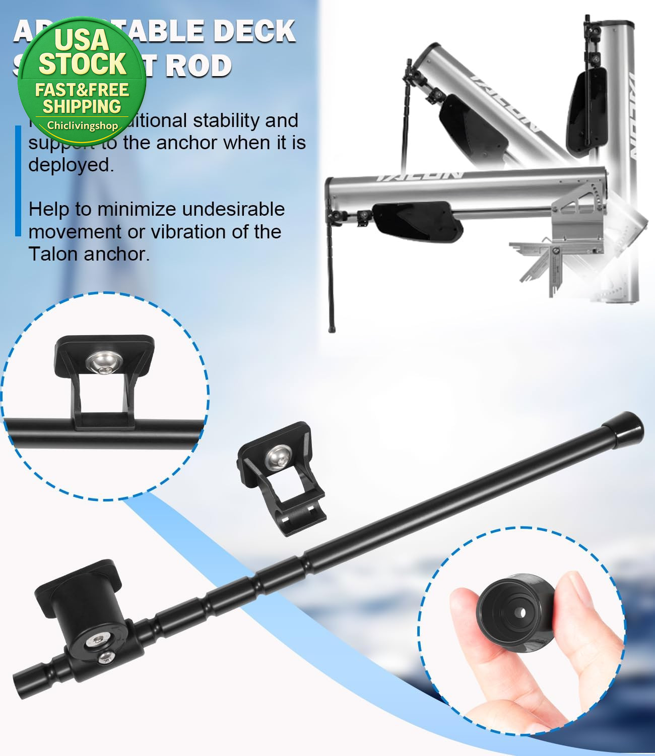 Talon Tilt Bracket Compatible with Minn Kota Shallow Water Anchor 10Ft 12Ft