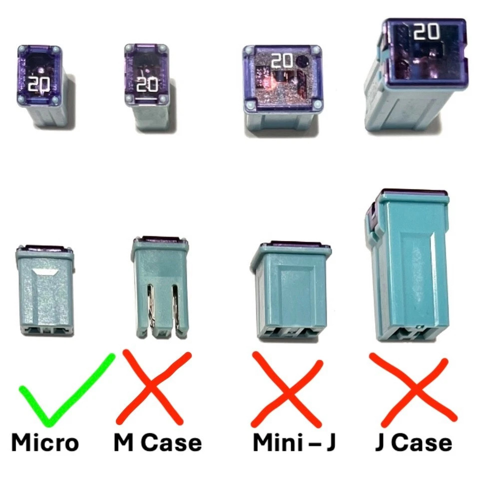 25 Pack Micro Cartridge Fuses FMM Fuses Kit 15-40Amp MCASE Type for Cars, SUVs