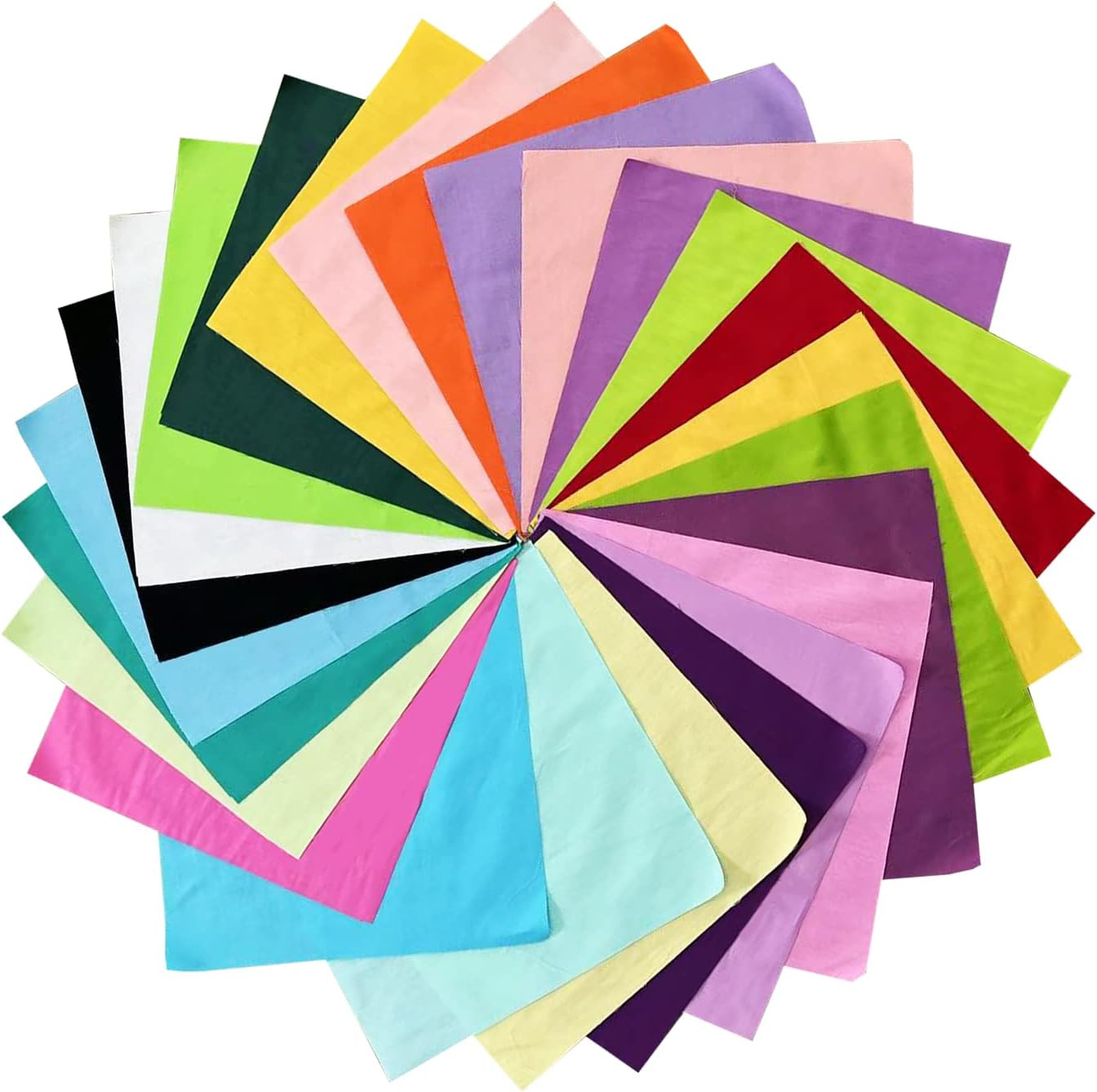 50PCS 10 x 10 inch Solid 100% Cotton Fat Quarters Fabric for Sewing and Quilting