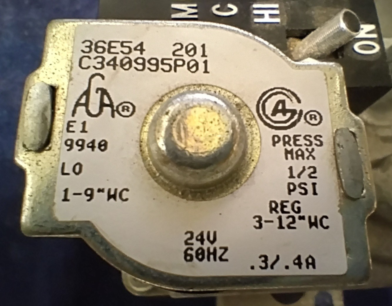 WHITE RODGERS 36E54 201 36E54-201 Gas Valve TRANE Amer STD C340995P01