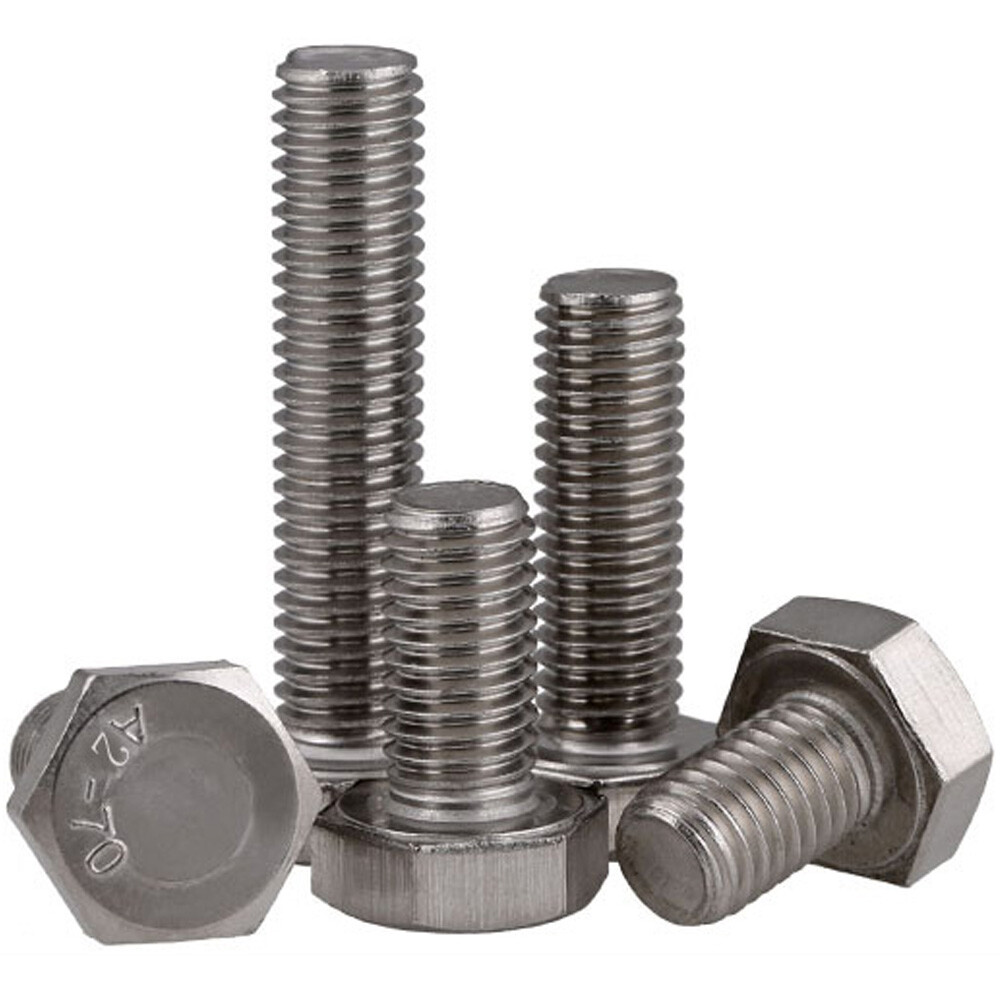M3 Metric 304 Stainless Steel Full Thread Hex Bolts Hexagon Head Screws DIN 933