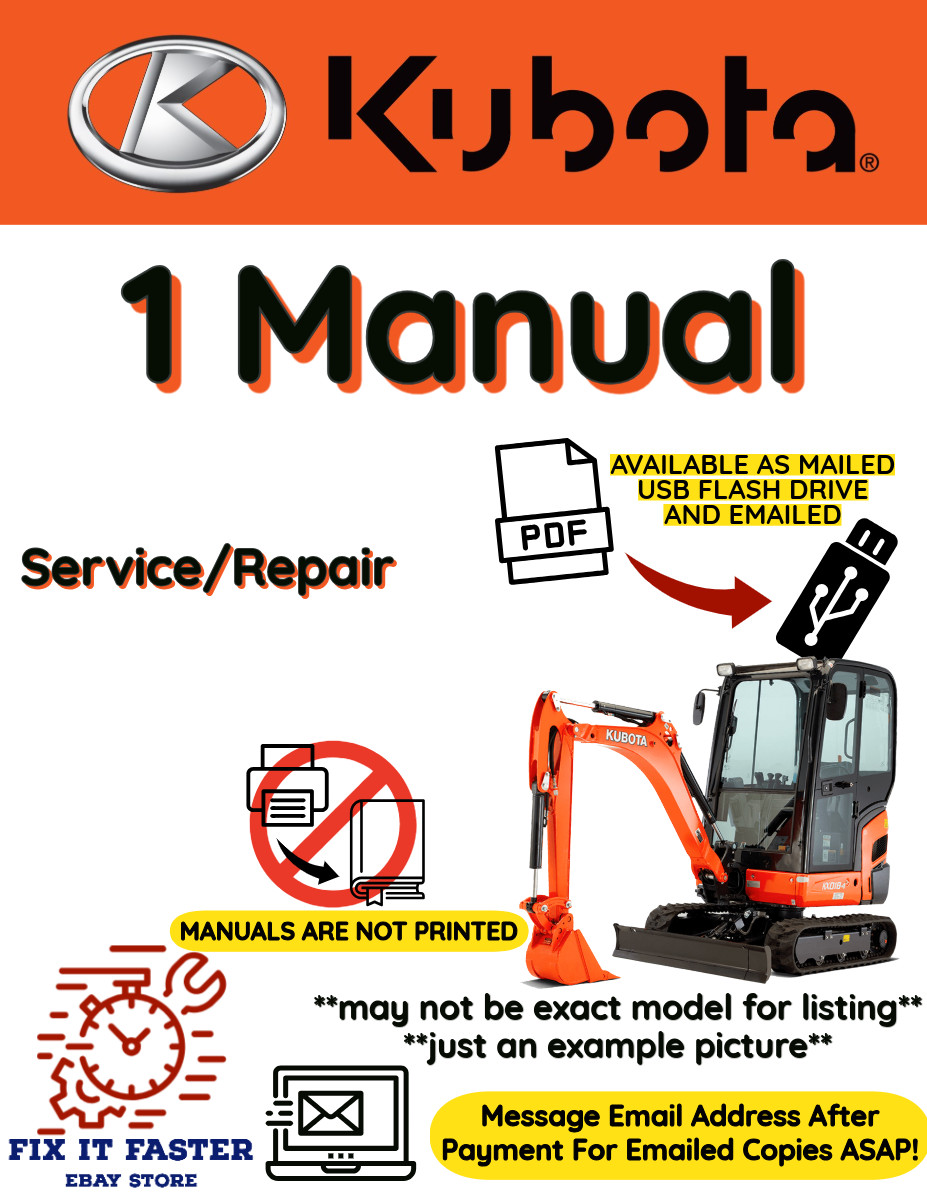 KUBOTA EXCAVATOR KX121-2 MANUAL SERVICE SHOP REPAIR PDF ON USB