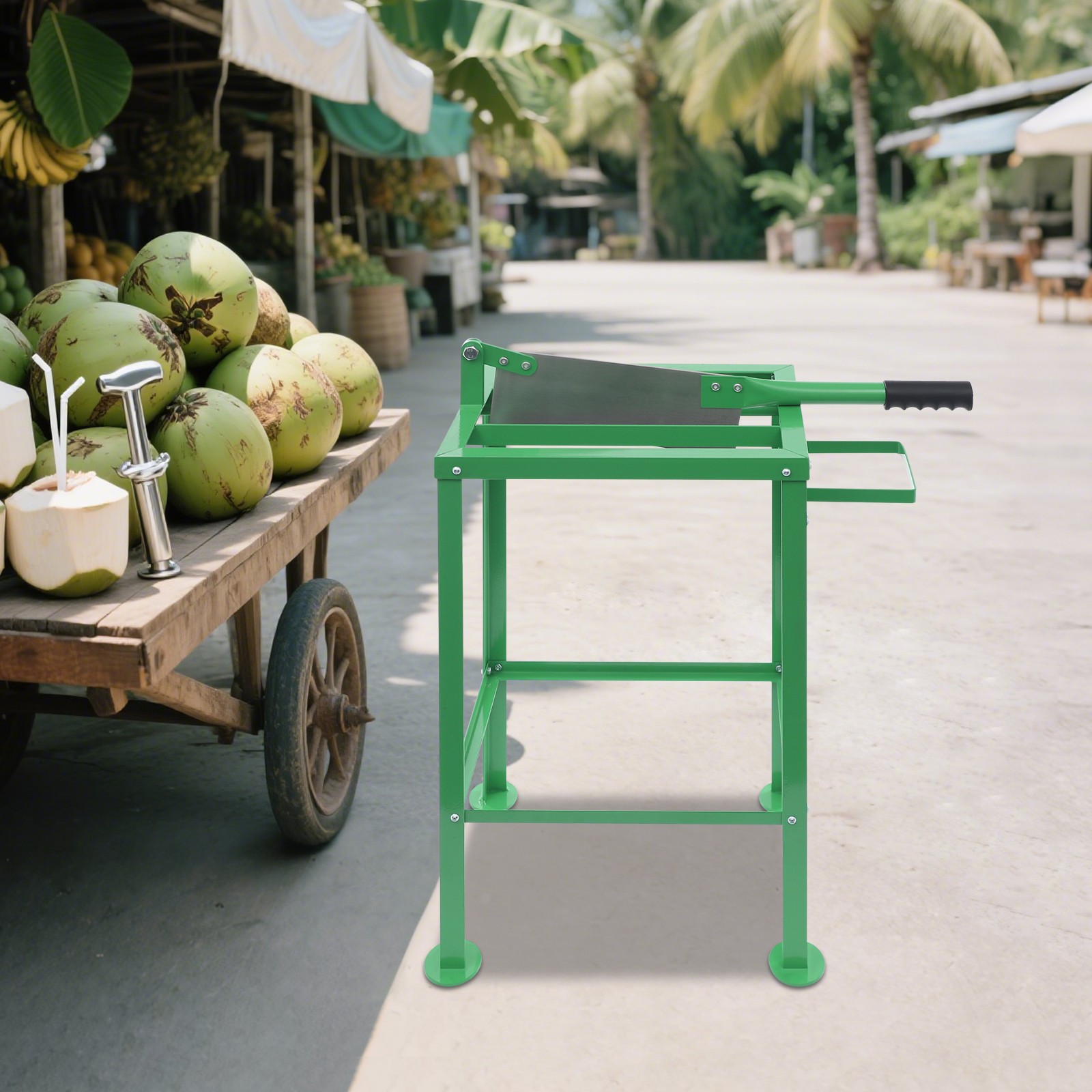 Commercial Coconut Opener Manual Cutter Floor Standing Coconut Cutting Tool