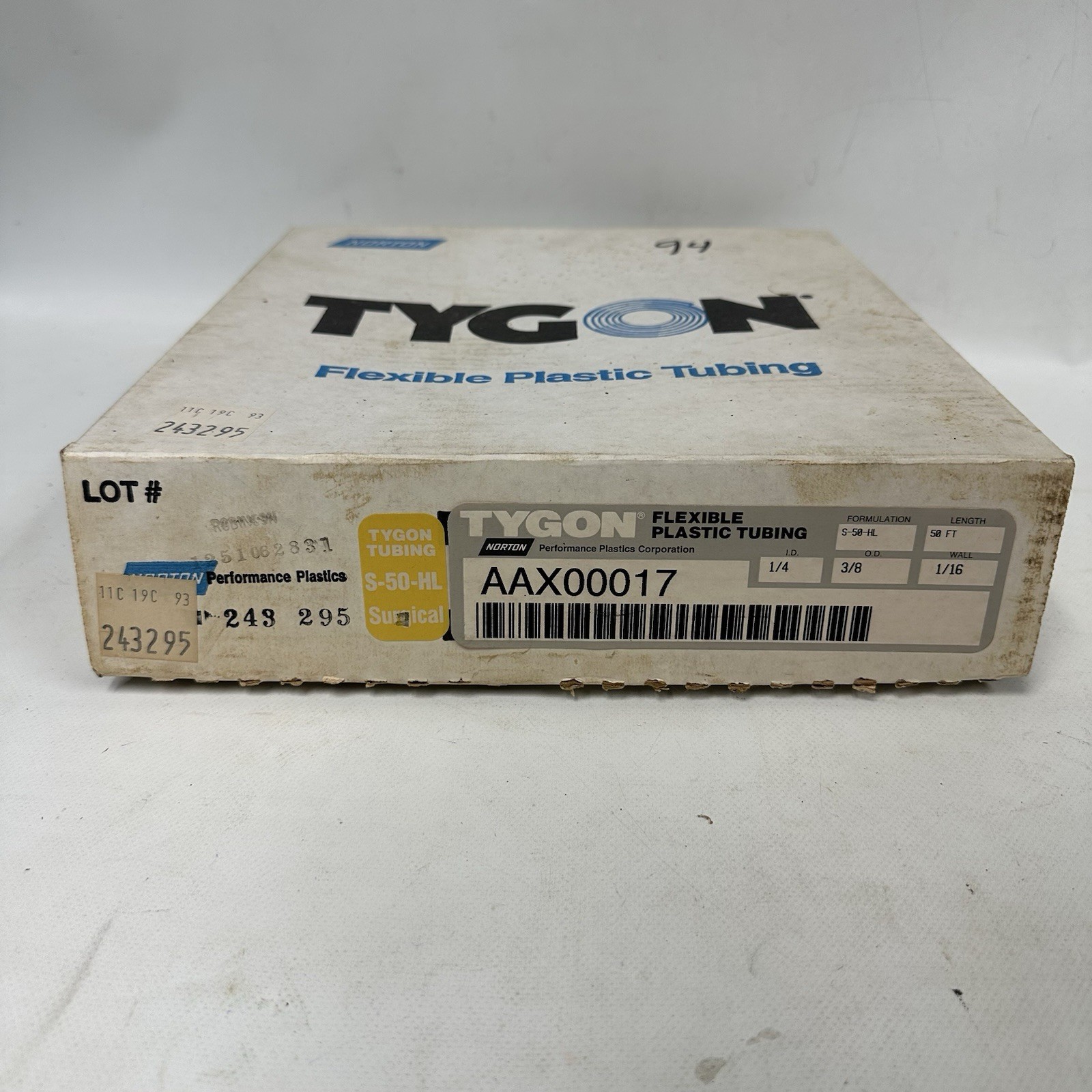 Tygon Flexible Plastic Tubing 1/4 ID 3/8 OD 1/16 Wall 50 Feet 5-50-HL AAX00017