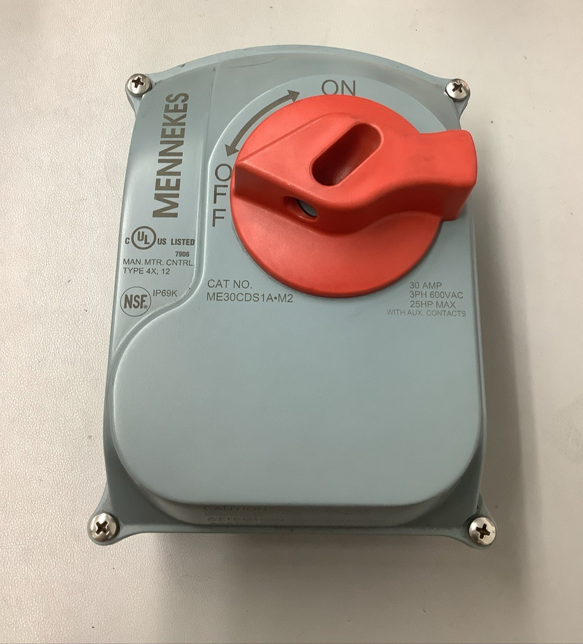 Mennekes ME30CDS1A-M2 Disconnect Switch 30A 600VAC 3-Ph, 25HP (b80)