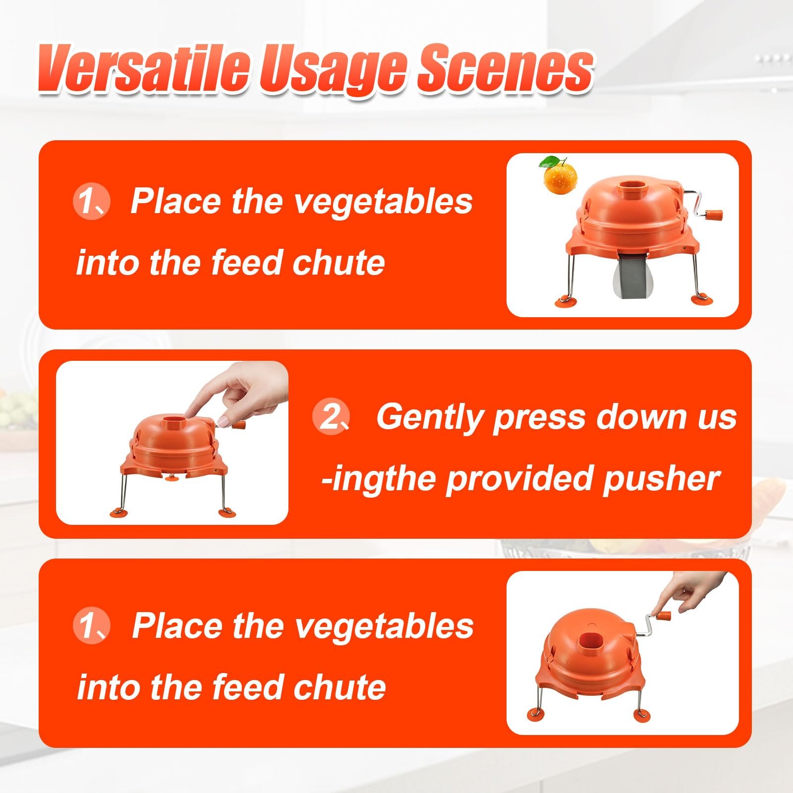 CL003 Commercial Vegetable Dicer,1/4″ x 1/4″ dynacube 1/4′ x 1/4′, Orange