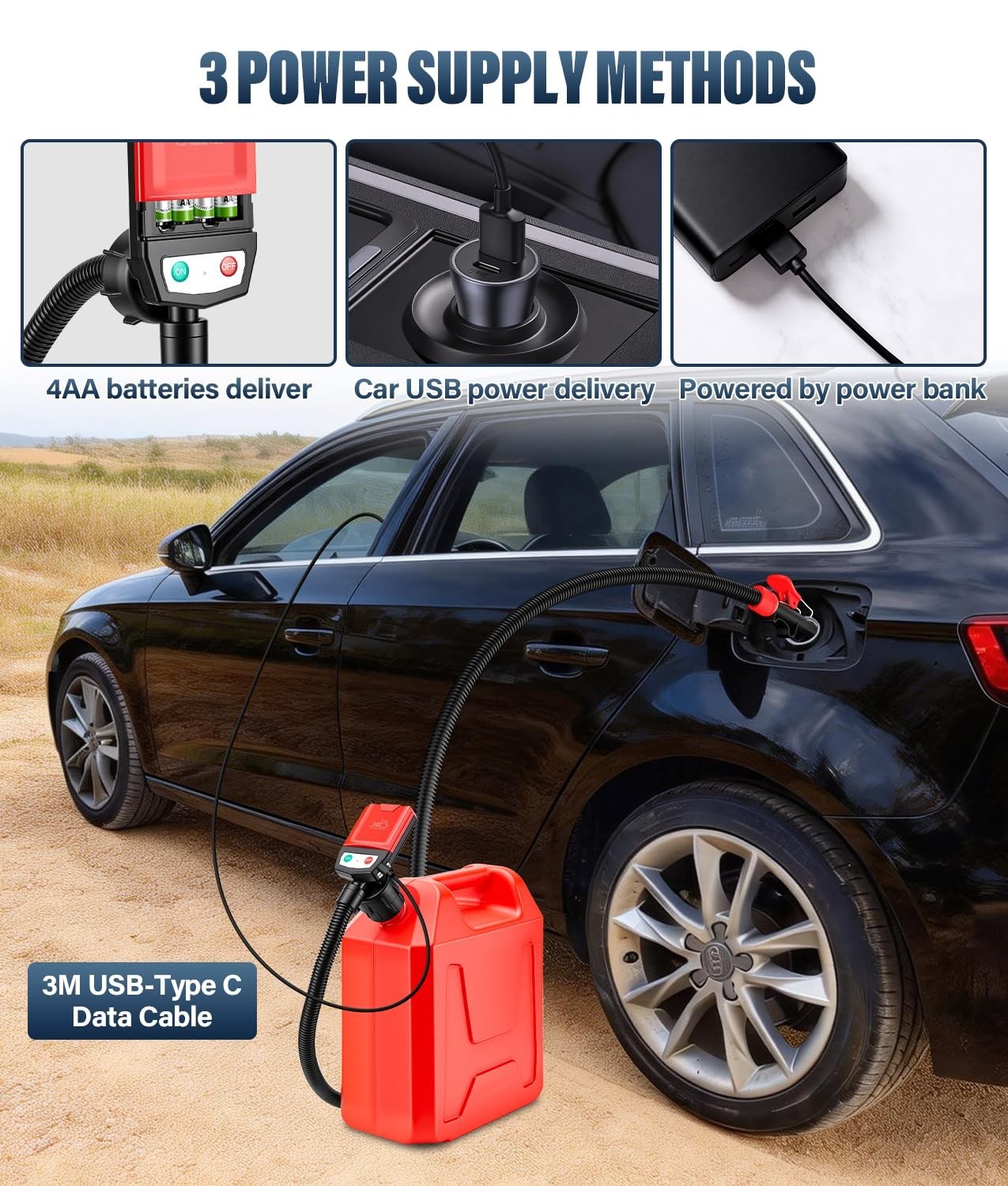 2nd Gen Fuel Transfer Pump with Auto-Stop, 3.8 Gallon per Min, 51″ Hose Battery