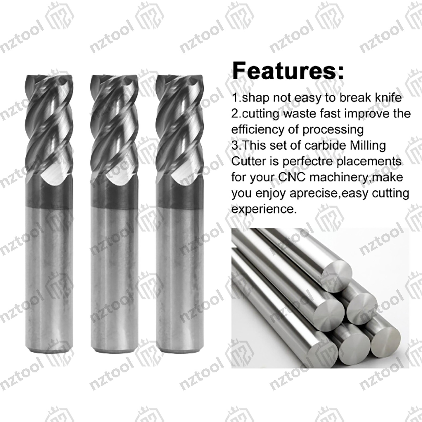 1 PCS 4 Flute 5/8″ x 1-1/4» x 3-1/2″ Square Carbide End Mill AlTiN Coated NEW