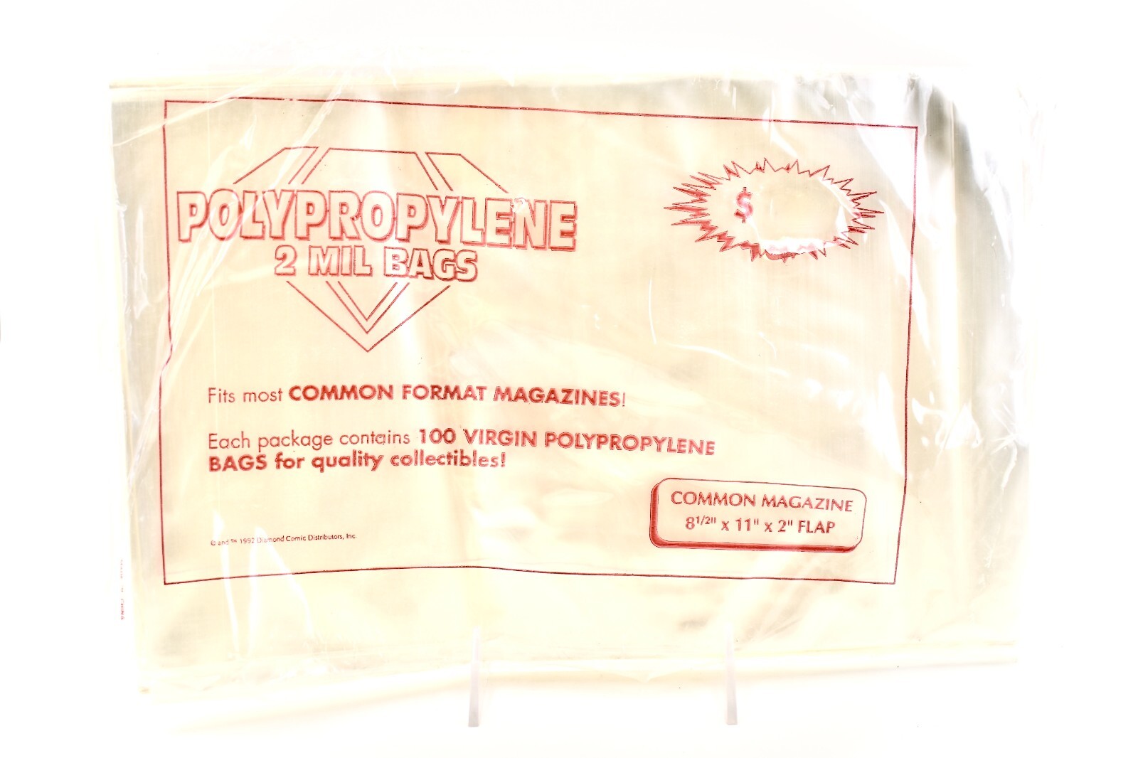 Polyproylene 2mil Bag,100 Virgin Polyproplene,Fits Common Magazine,11×8.5×2″flap