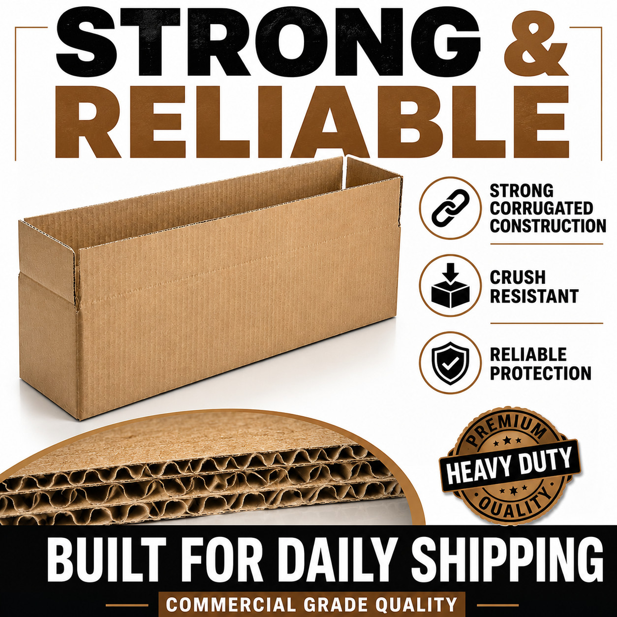 100 Pack 22x6x6 Corrugated Shipping Boxes Kraft Cardboard Mailer Packing Boxes