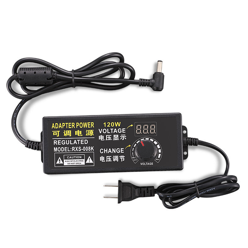 9V-24V 5A 120W Adjustable Voltage Power Supply Adapter Transformer 14 Plugs US
