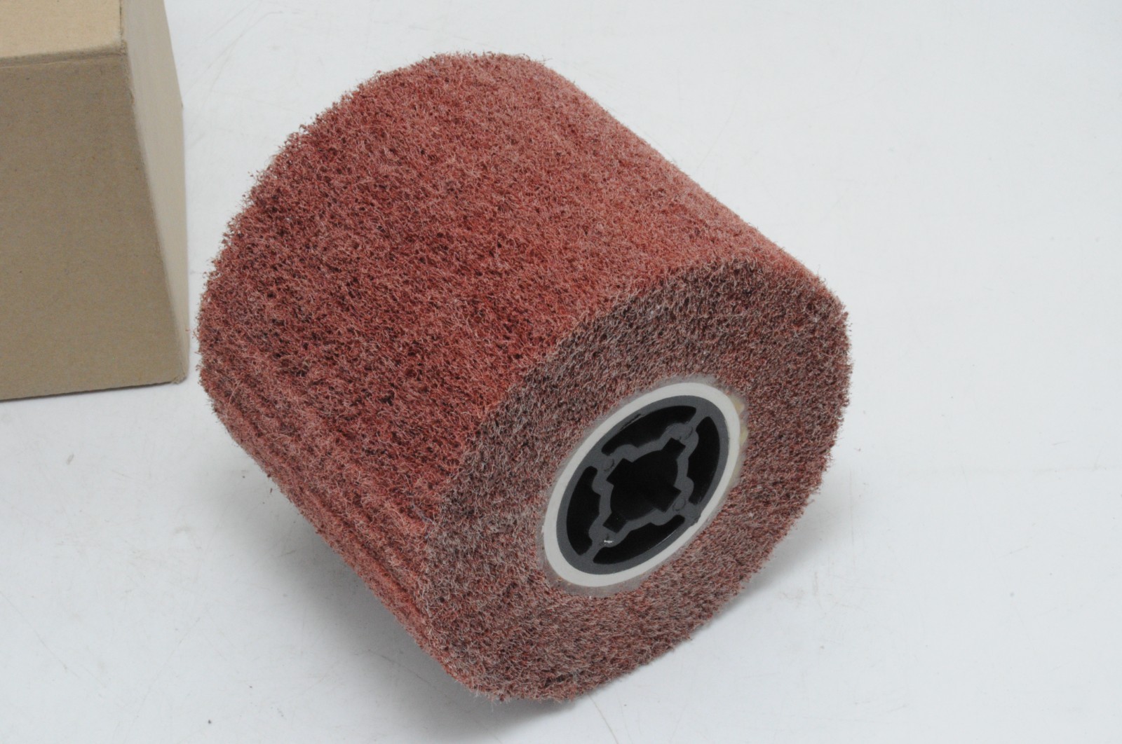 Coarse Red Non-Woven Abrasive Burnishing Wheel 80 Grit Satin Finishing Drum 3/4″