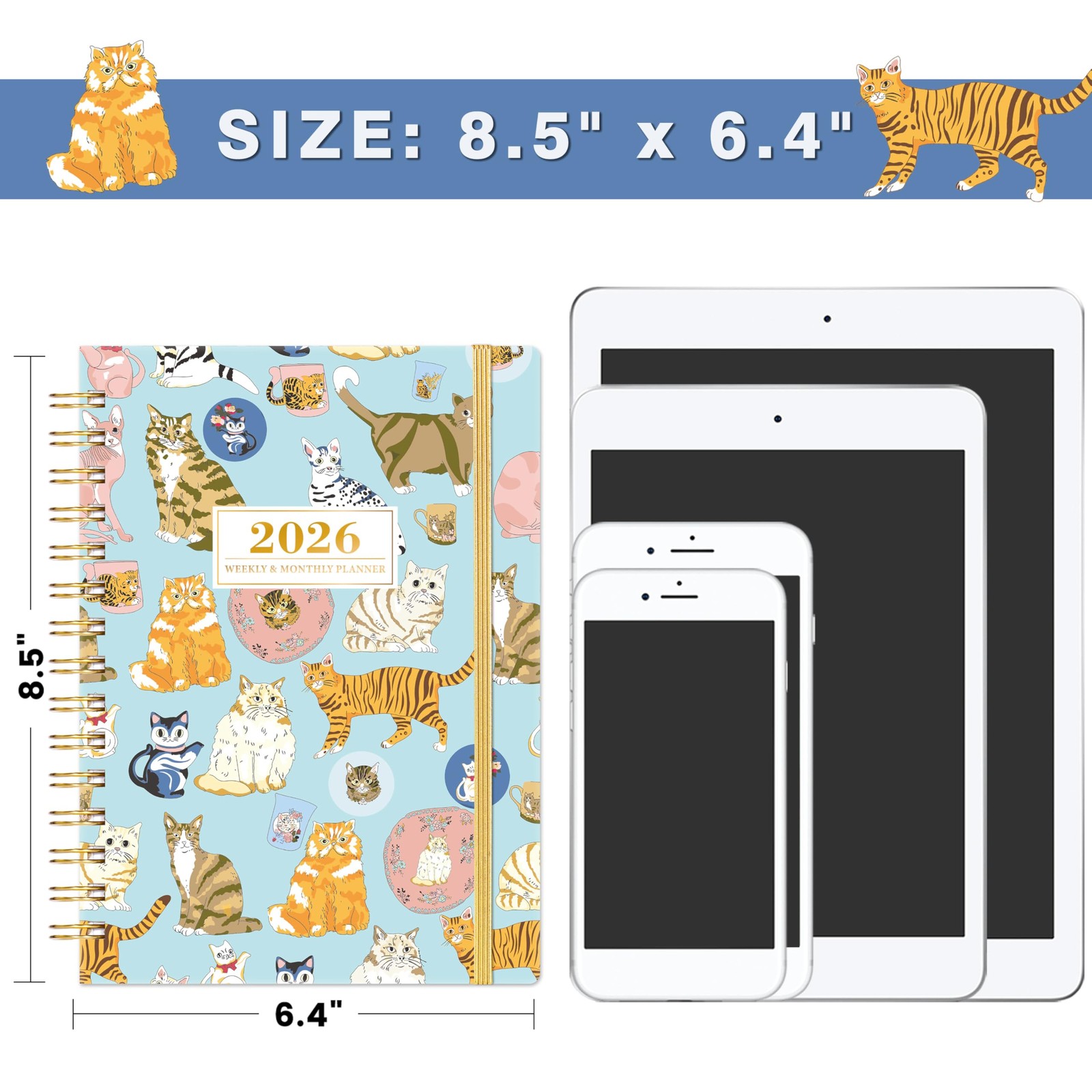 2026 Planner – 2026 Cats Planner Weekly and Monthly, January 2026 – December …