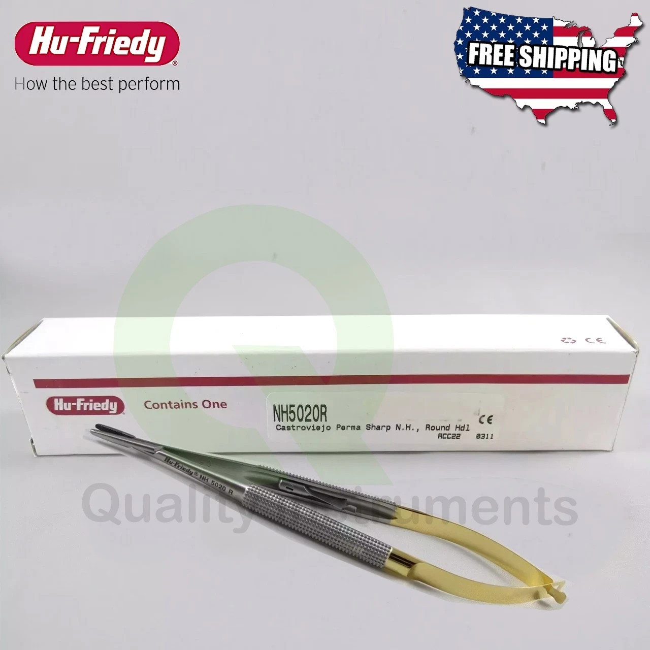HU FRIEDY Straight Castroviejo Perma Sharp Needle Holder, 14 cm (5.5″) | NH5020R
