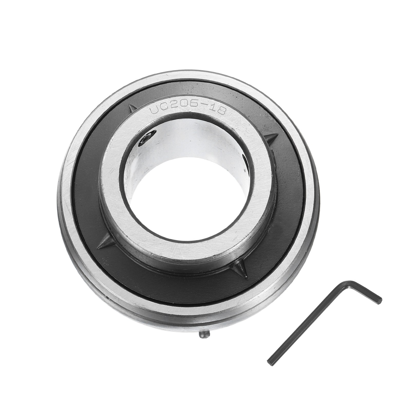 Ball Bearing Insert Chrome Steel Gcr15 UC206-18 Bore 1 1/8″ Set Screws