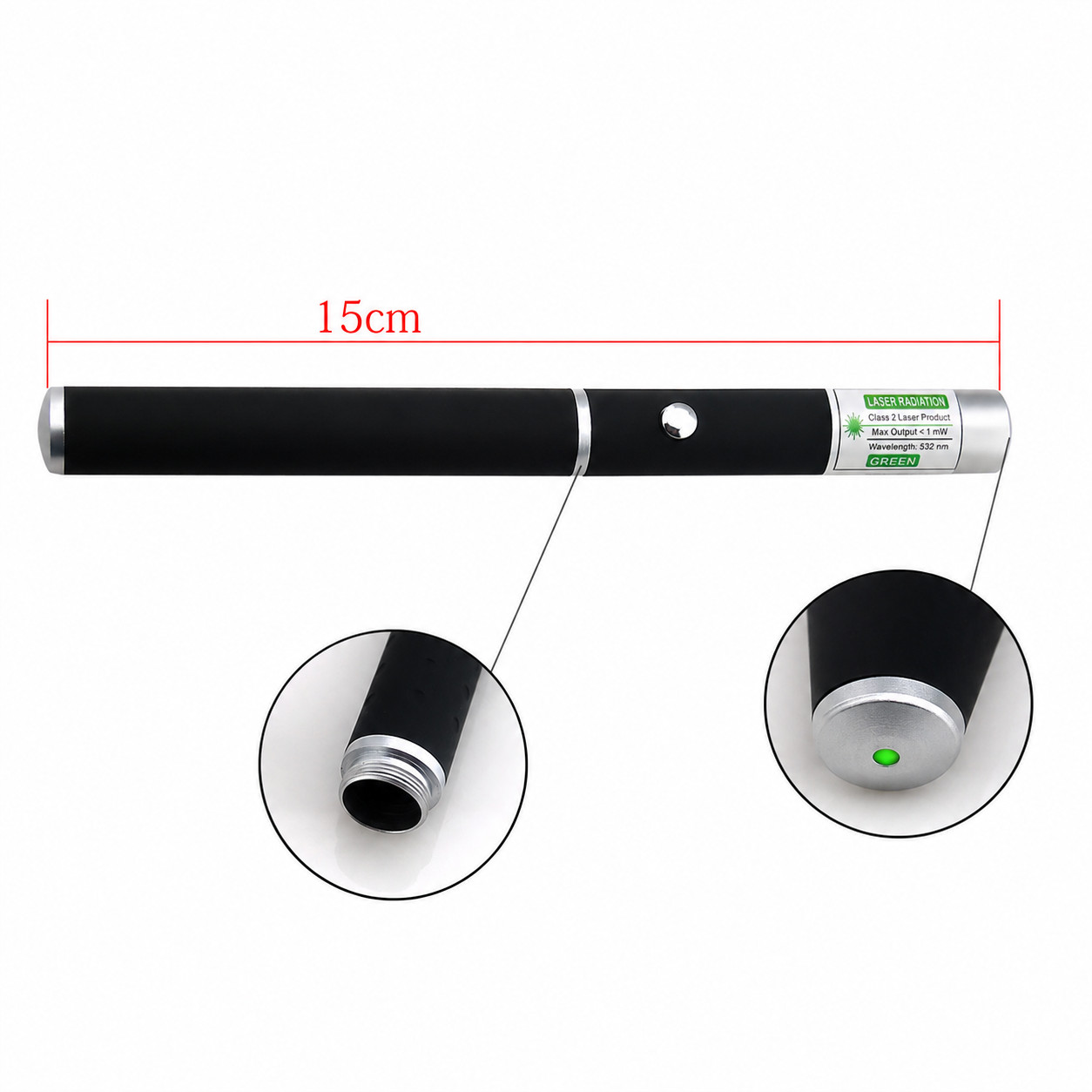 3 Pack Class II Presentation Laser Pointer Pens Red Green Violet 1mW AAA
