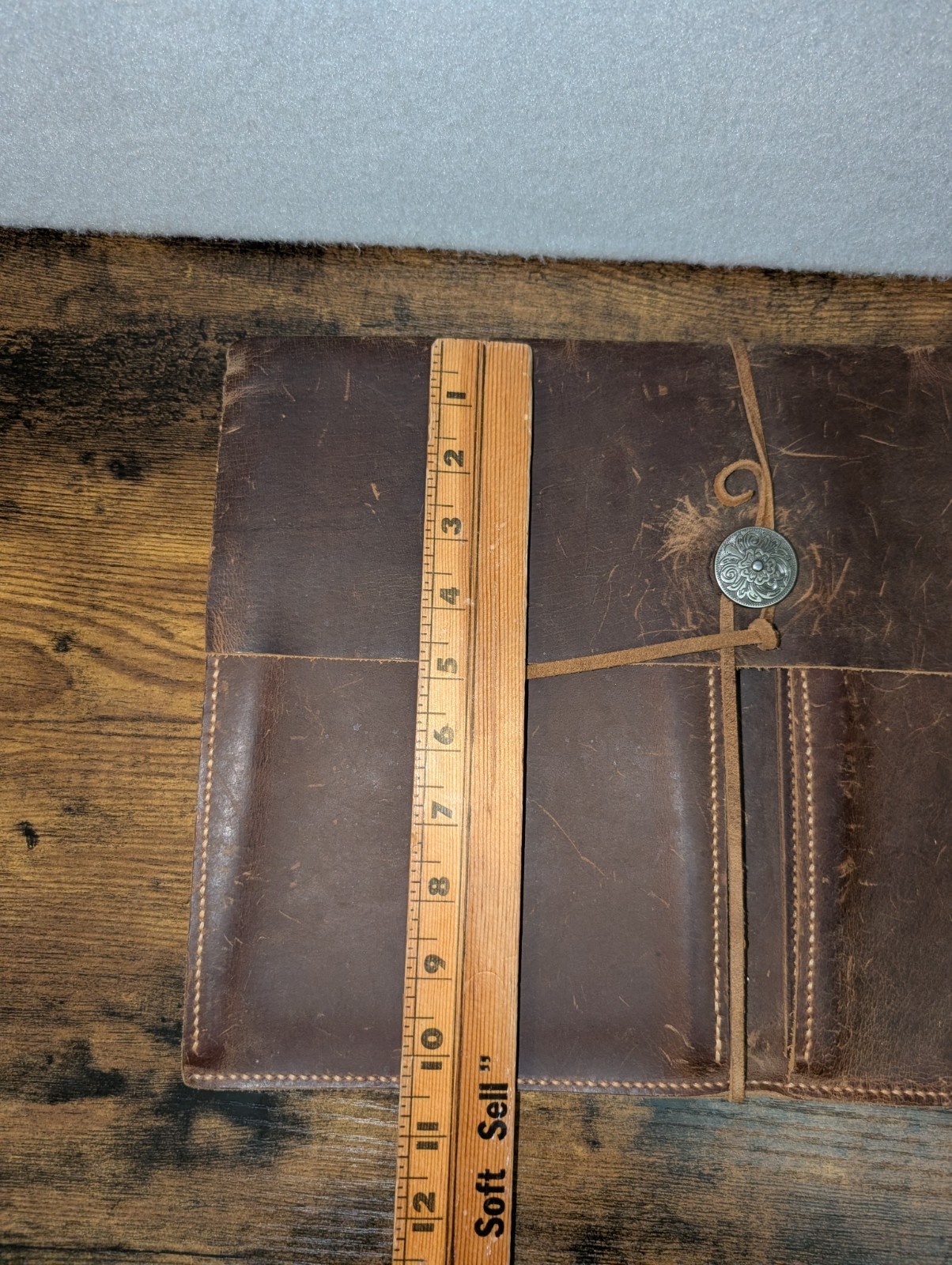6×9 Handmade Leather Journal Wrap Tie Closure Brown Rustic Notebooks