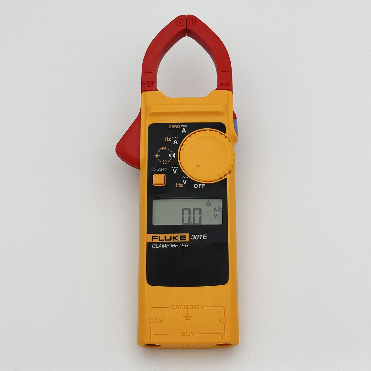 Fluke 301E AC/DC Clamp Meter 1000A AC/DC Voltage 600V Backlight Resistance Diode