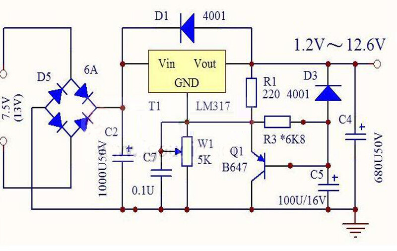 DC 1.2V-37V LM317 Adjustable Regulated Soft Start Power for 6.3v 12.6v Filament