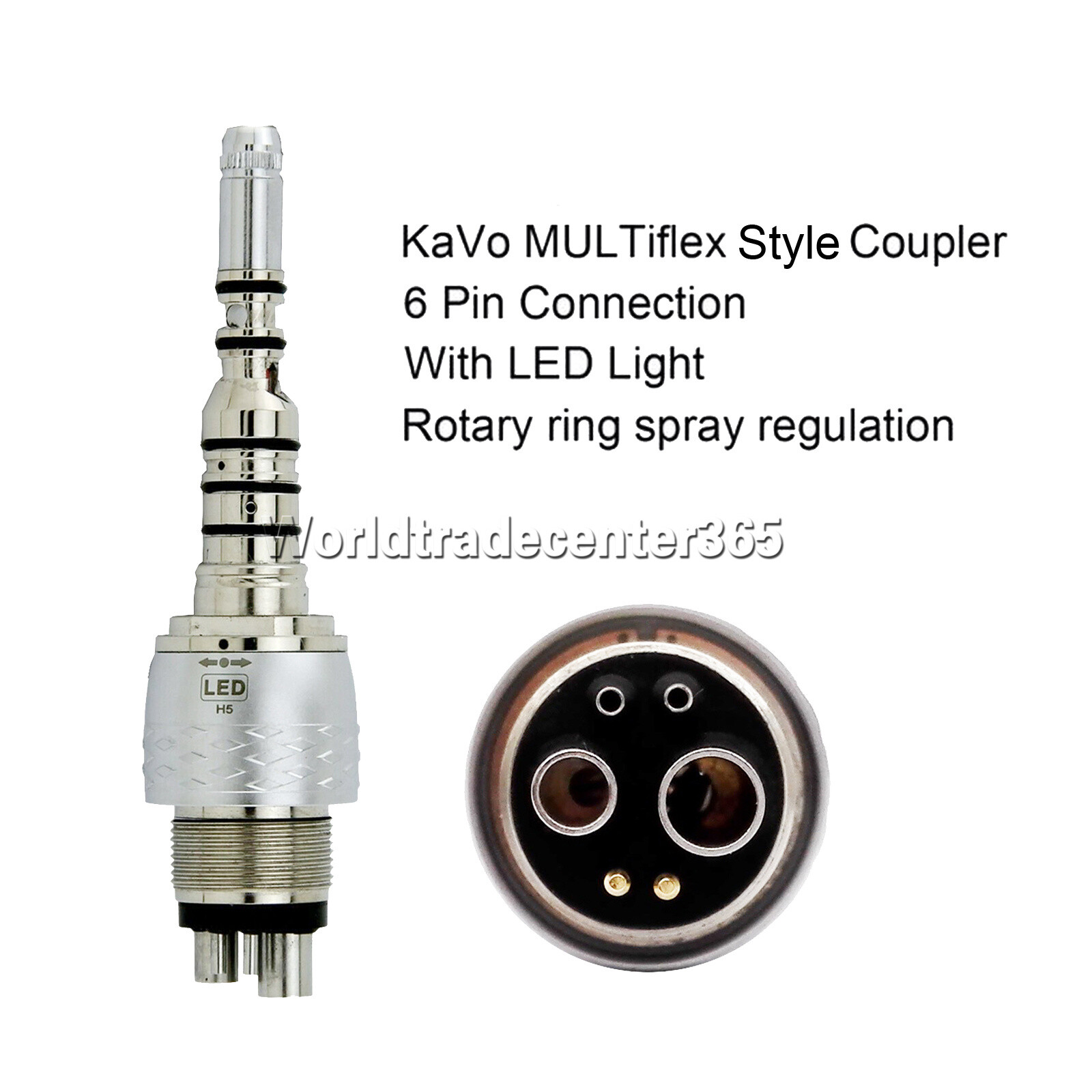 KAVO Multiflex Style Dental Fiber Optic LED Handpiece Coupling 4 Hole 6 Pin