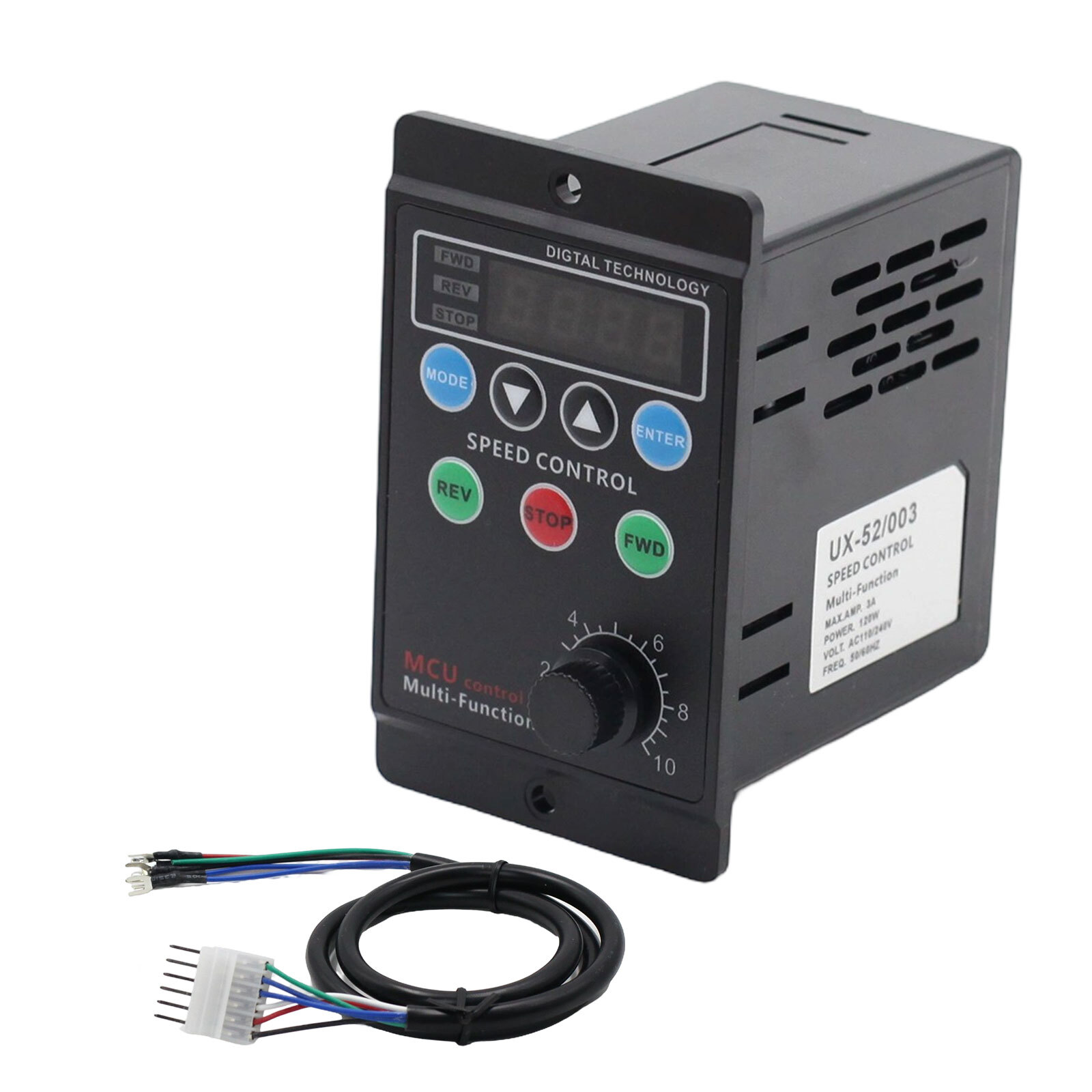 120W AC 110V Digital Motor Speed Control MCU Controller Target Value Settable 3A