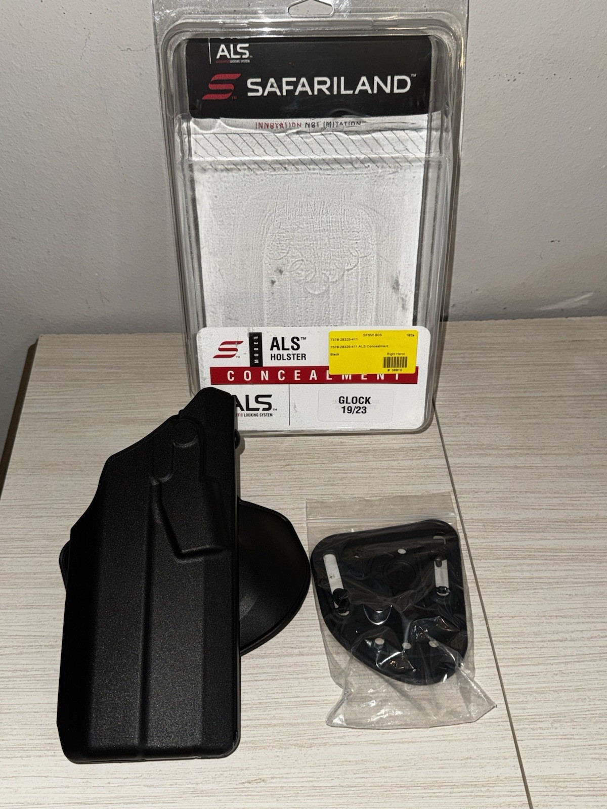 Safariland 7378 ALS Concealment Holster RH Black for Glock 19/23 7378-28325