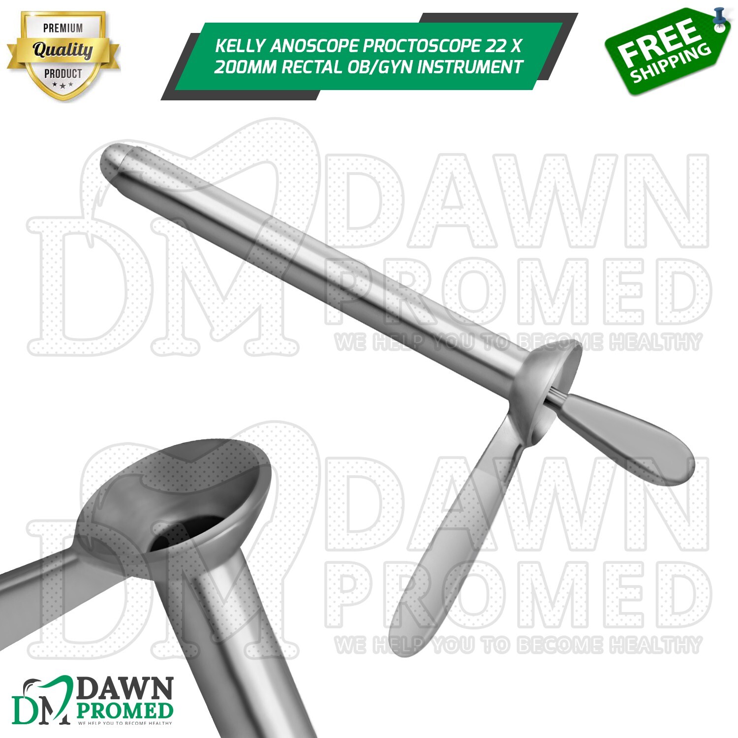 Kelly Anoscope Proctoscope 22 X 200mm Rectal OB/GYN Urology Instrument German Gr