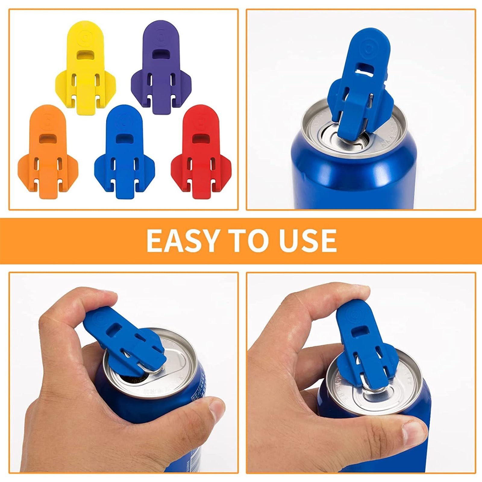 6/12pcs Soda Can Cover And Opener As the picture shows, shows