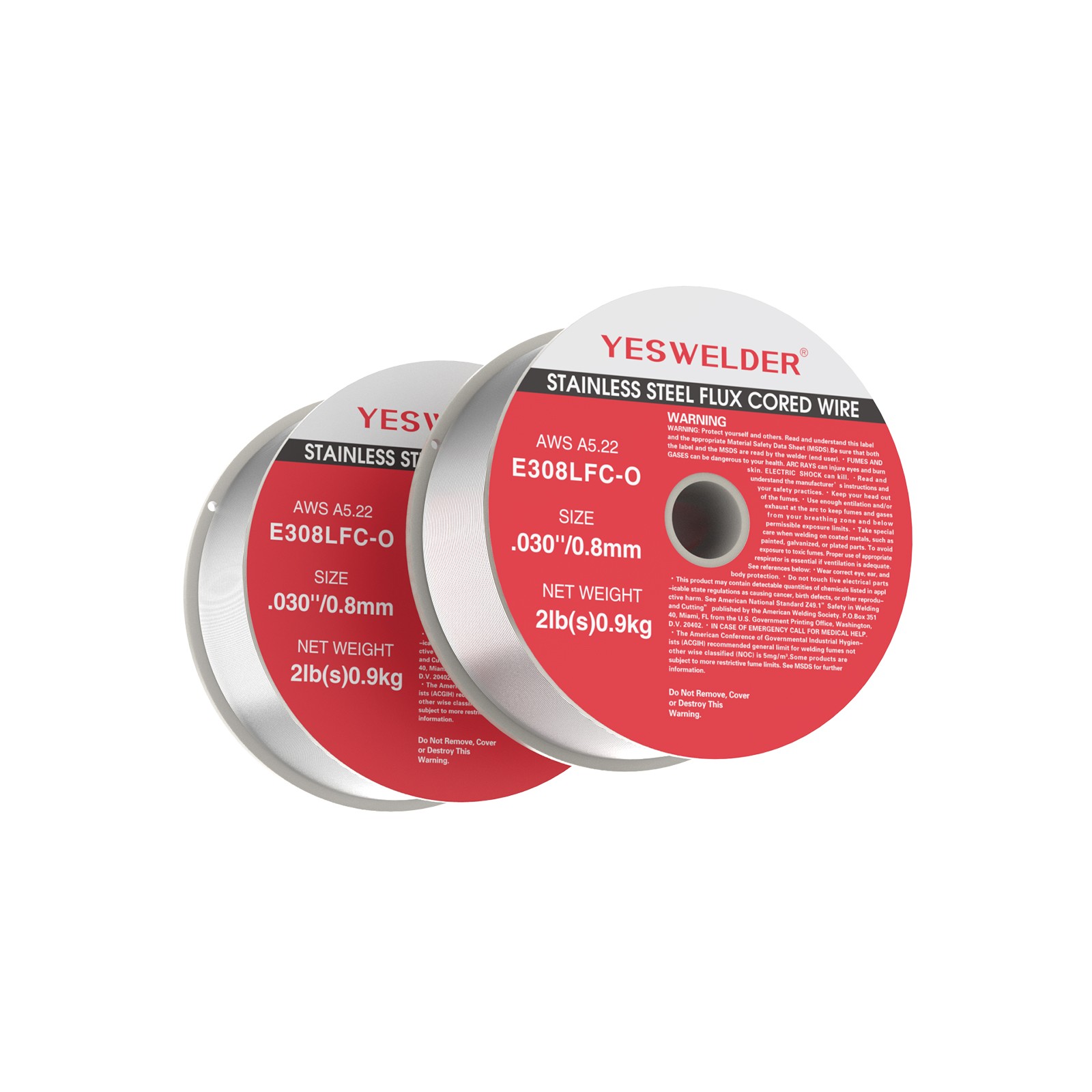 Stainless Flux Core MIG Wire E308LFC-O .030/.035″ 2LB 2-Pack