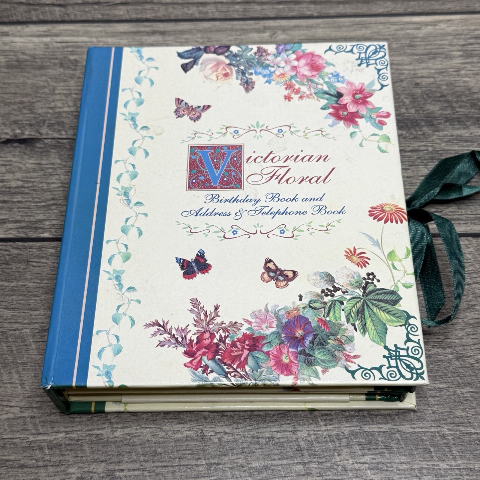Vintage Victorian Floral Address Telephone & Birthday Book Set 1990s Waverley