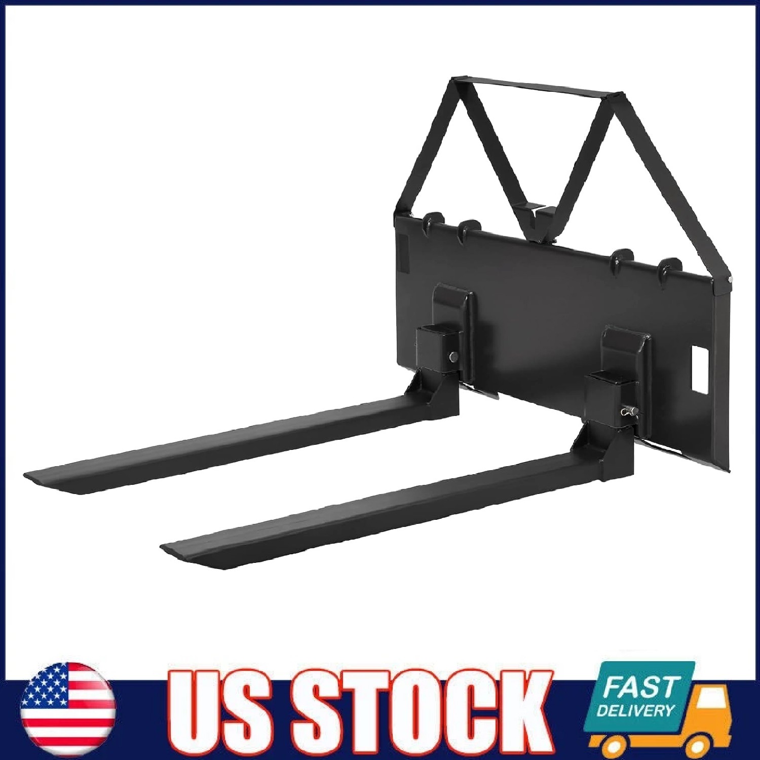 46″ Heavy-Duty Tractor Pallet Forks, Quick Attach Bucket Fork Skid Steer Loader