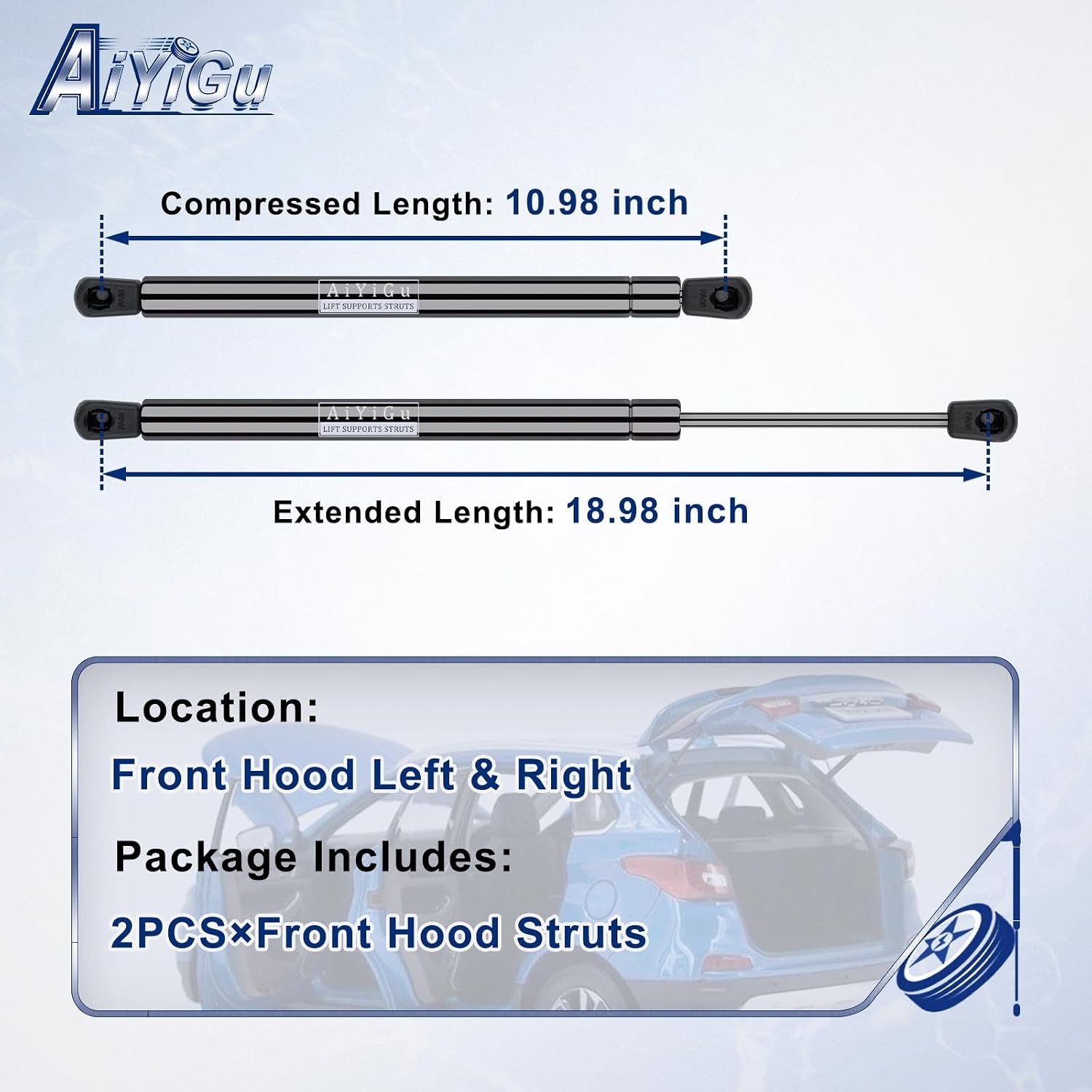 Front Hood Struts Shocks Lift Supports Gas Spring Compatible 55276321AA SG314036