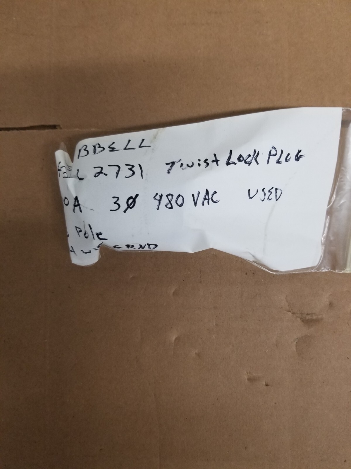 Hubbell HBL2731 InsulGrip Twist-Lock Plug 30A 3 Ph 480VAC 3 Pole 4 Wire GRND