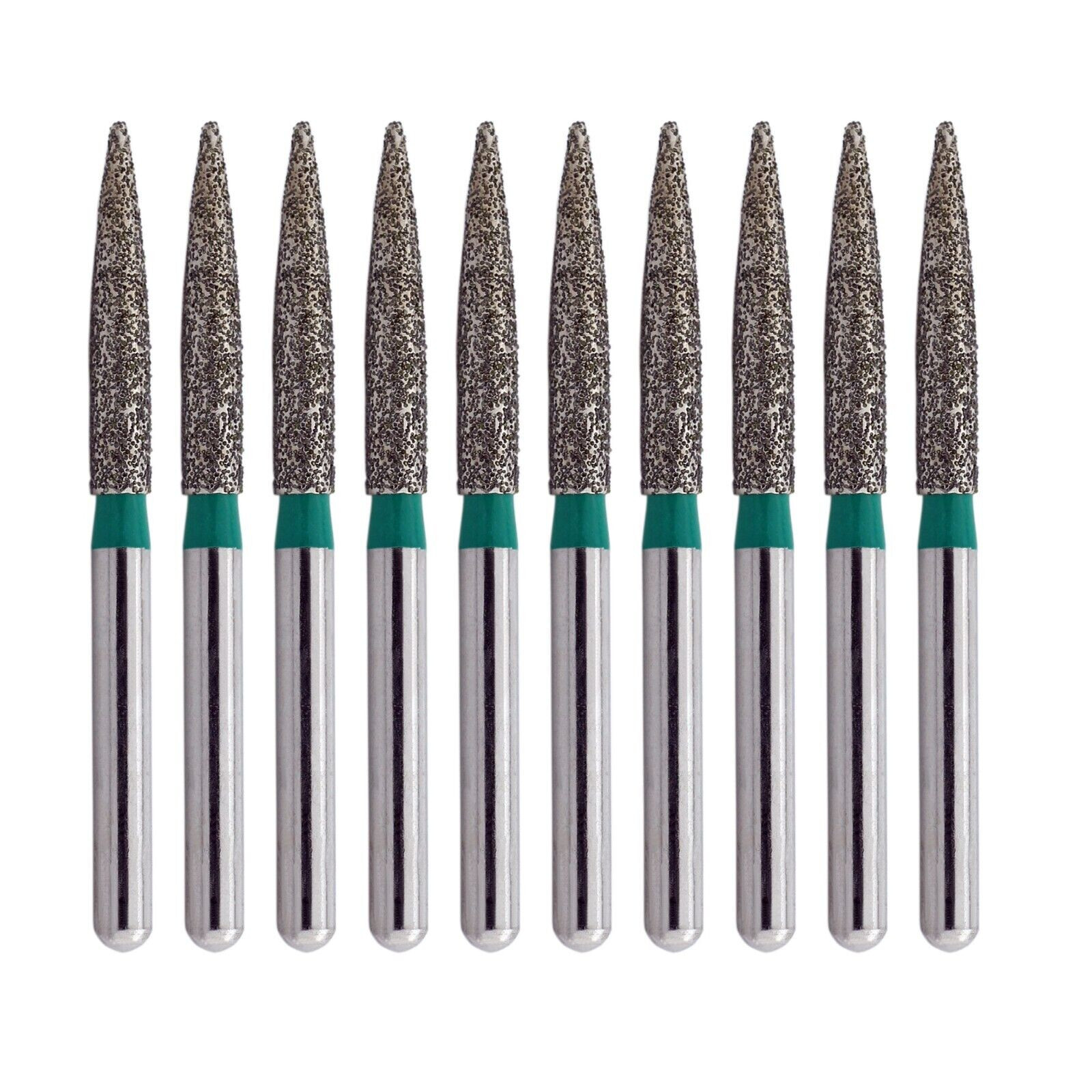 Dental Diamond Burs FG High Speed Bur Flame Shape 863/016C Coarse Grit Green