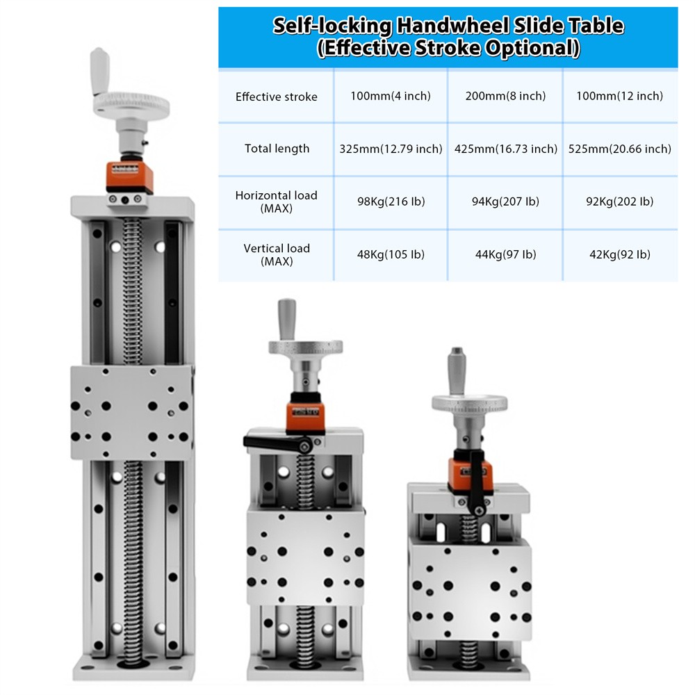 Manual CNC Slide Table Self-lock Digital Display Linear Module Z Position Stage