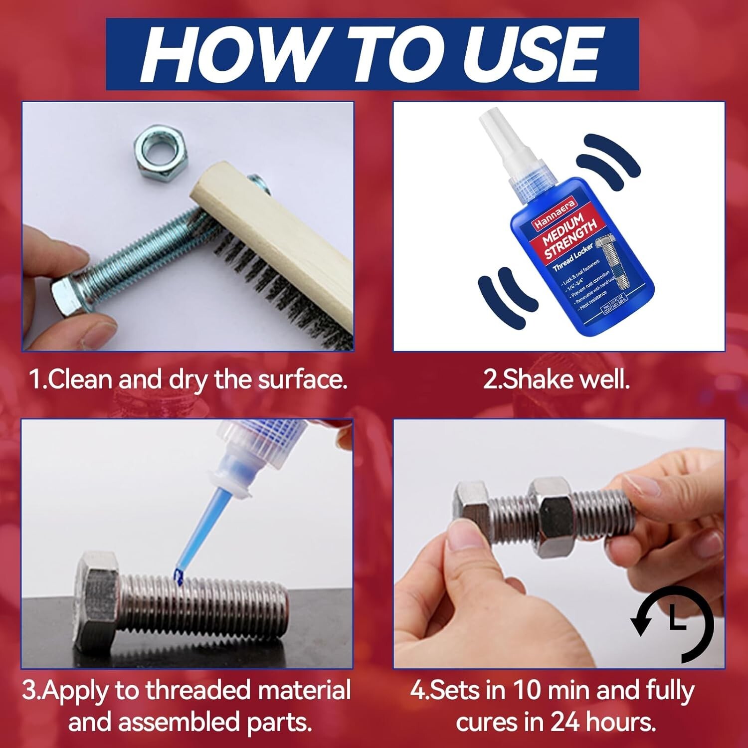 ThreadLocker 242 and 271, Thread Lock Medium and High Strength Lock Tight & Seal