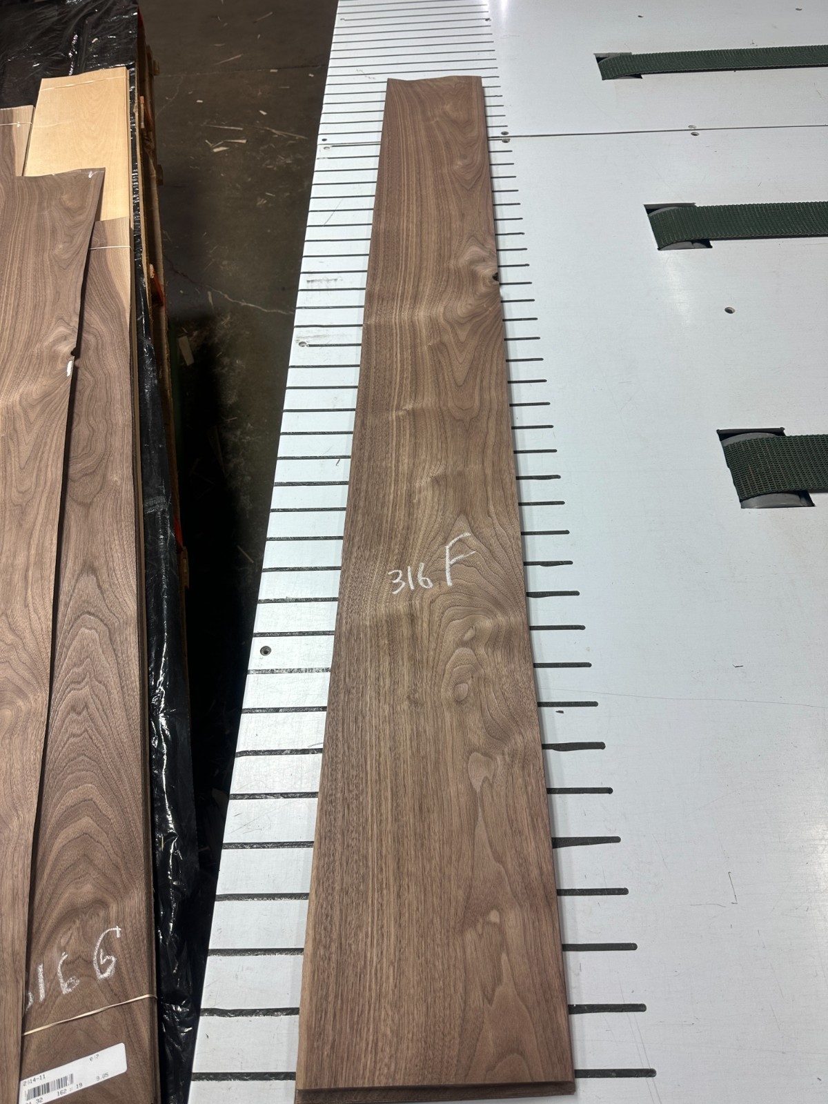 Walnut Raw Wood Veneer 2 sheets 75» x 9» 316F