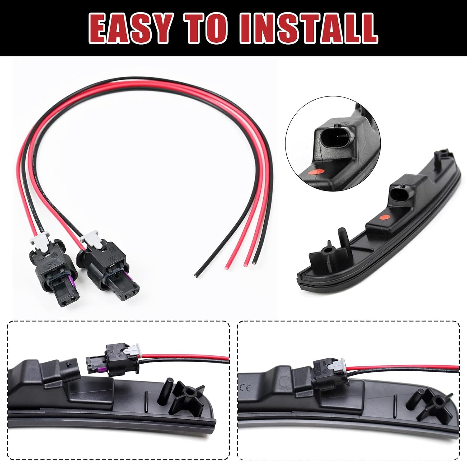 Side Marker Lights Pigtail Connector Harness Fit for Dodge Charger 2015-2023,Chr