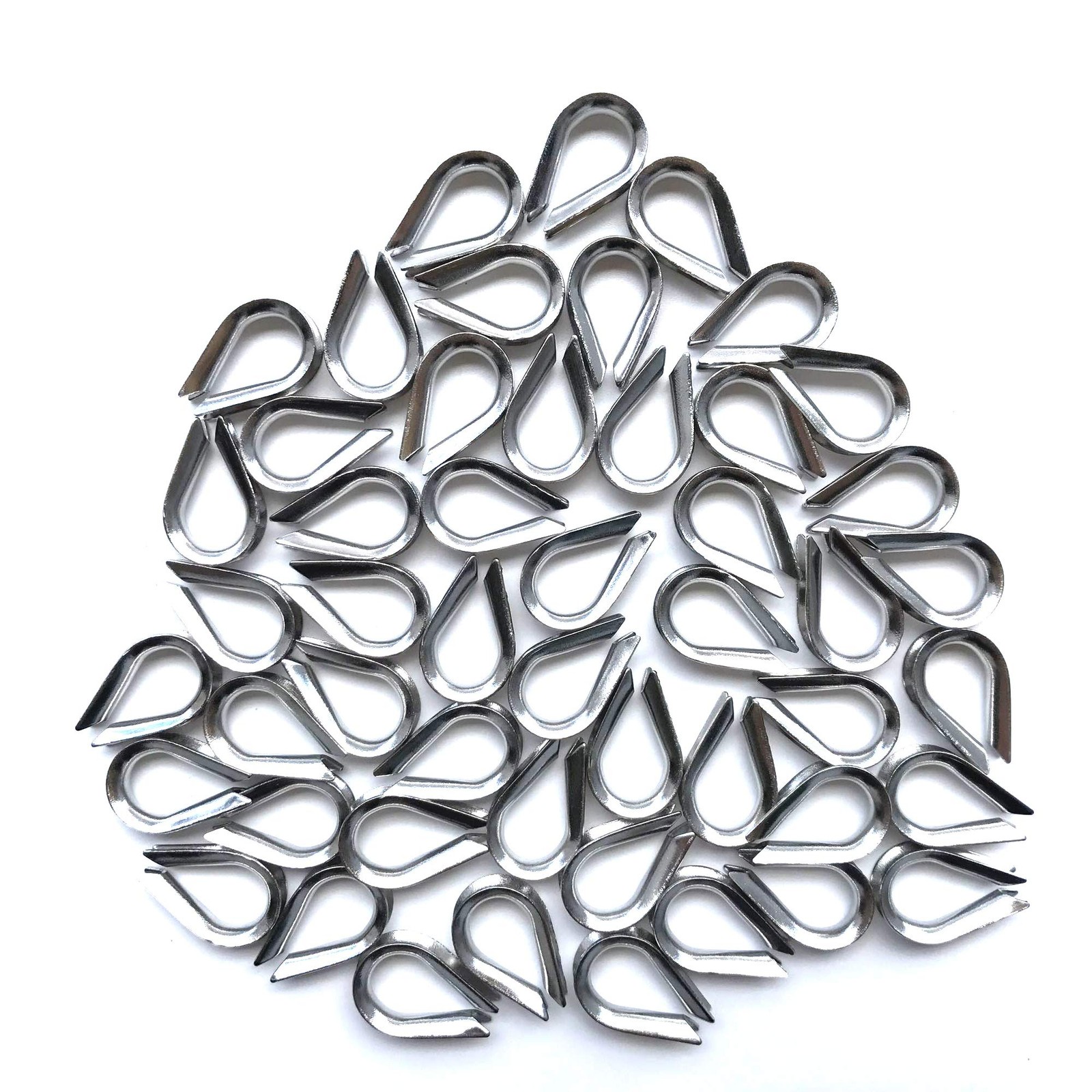 50 PCS M3 Stainless Steel Thimbles for 1/8 Inches Diameter Wire Rope