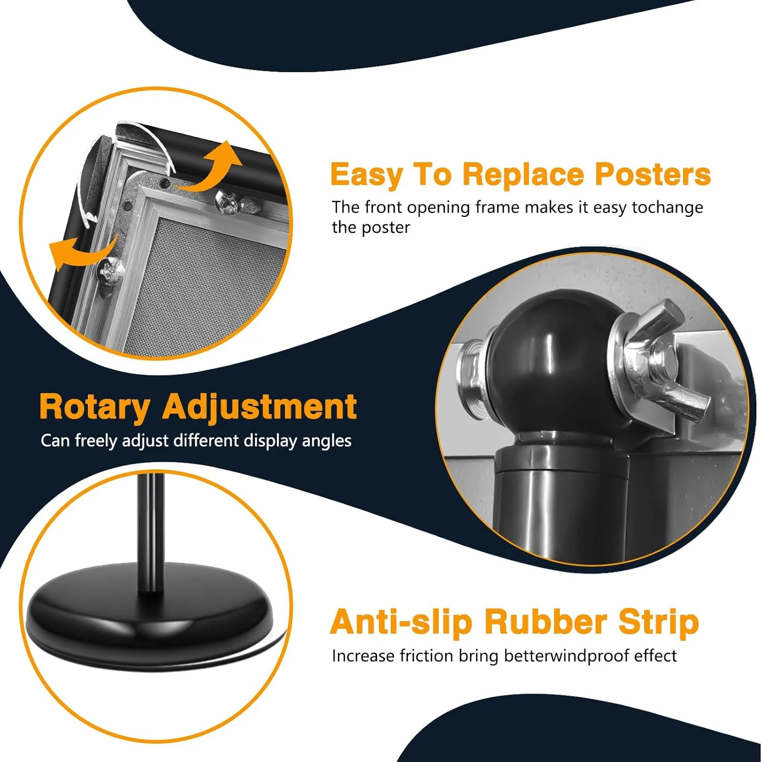 2 Pack Sign Holder Stand 8.5×11 inch, Height Adjustable Floor Standing Signage S