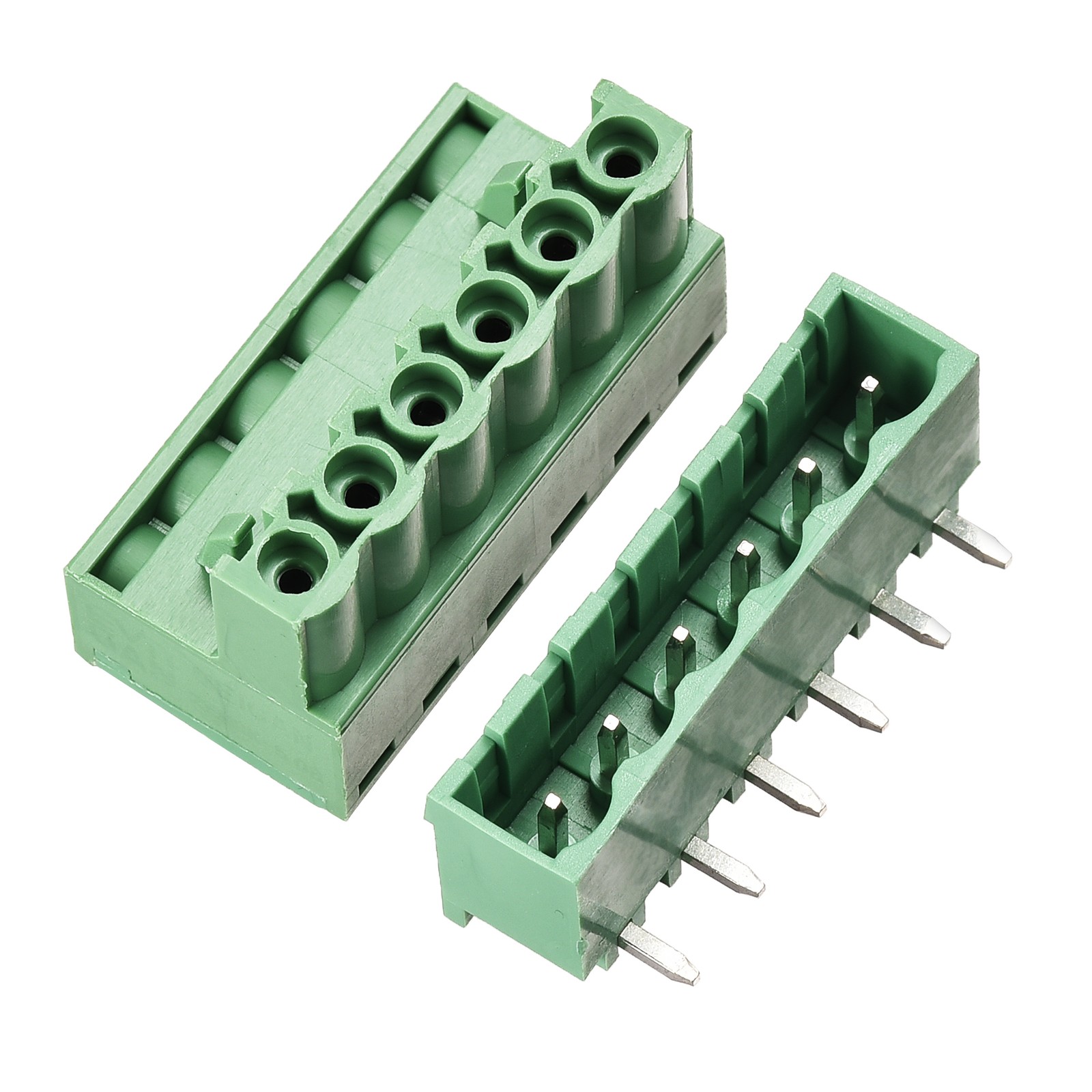 5Sets 6-Pin 5.08mm Pitch Right Angle PCB Screw Terminal Block Connector