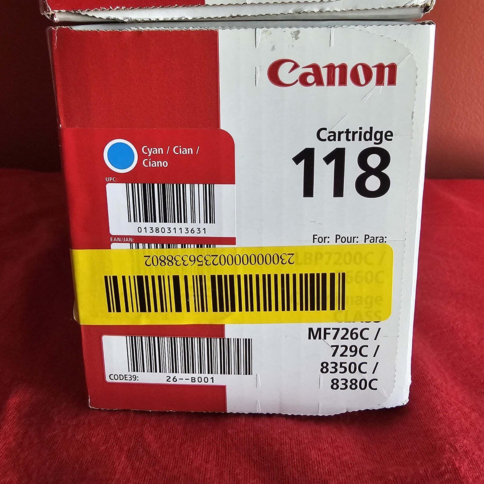 Genuine Canon 118 OEM Toner Set CMYK Black Cyan Magenta Yellow New
