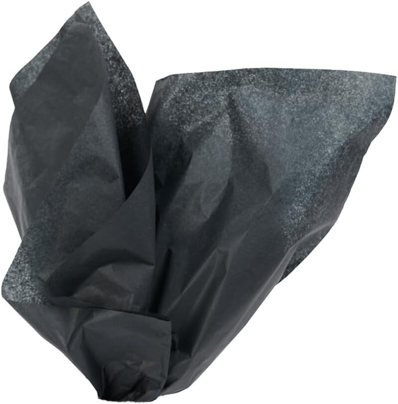 120 Tissue Paper Black 20 x 30″ Large Sheets Wrap Ships Flat
