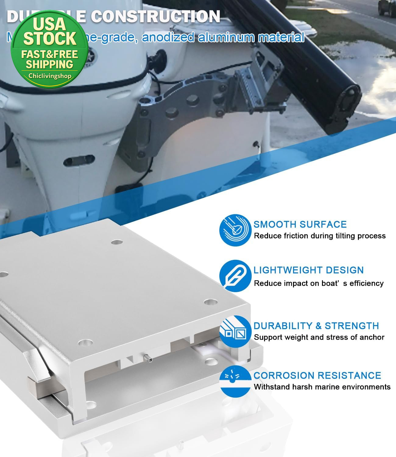 Talon Tilt Bracket Compatible with Minn Kota Shallow Water Anchor 10Ft 12Ft