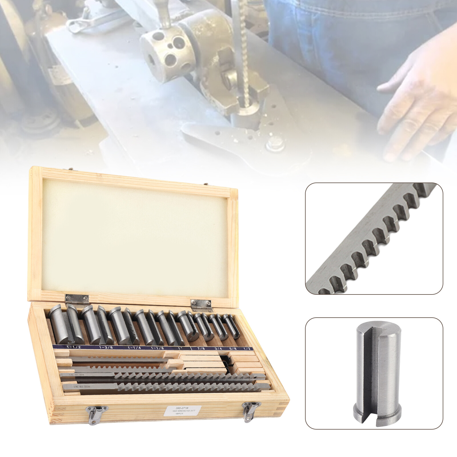 18 * HSS Keyway Broach Set Inch Size Broaches Bushings Shim CNC Metalworking Set