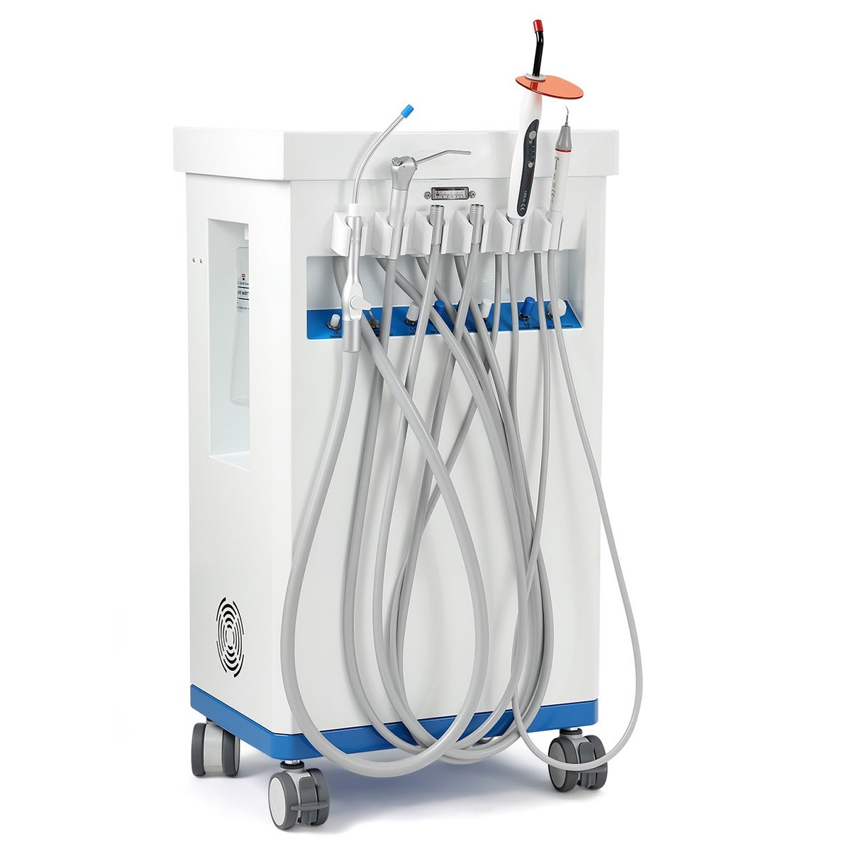 Portable Dental Mobile Delivery Unit with Air Compressor Curing Light Scaler